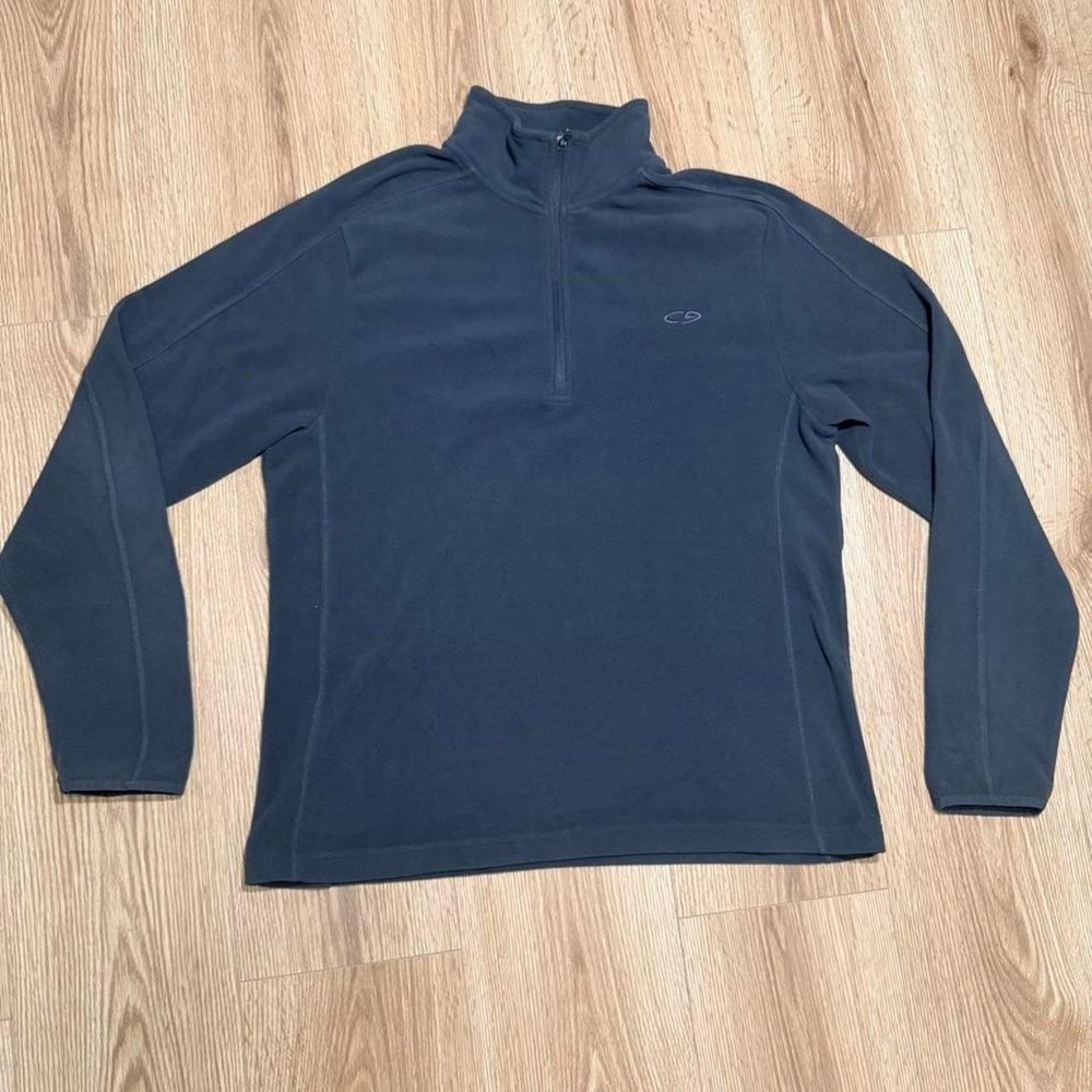 Champion C9 Mens Quarter Zip Fleece Pullover Charcoal Gray Size M Athletic Top